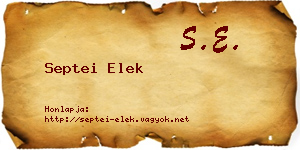 Septei Elek névjegykártya